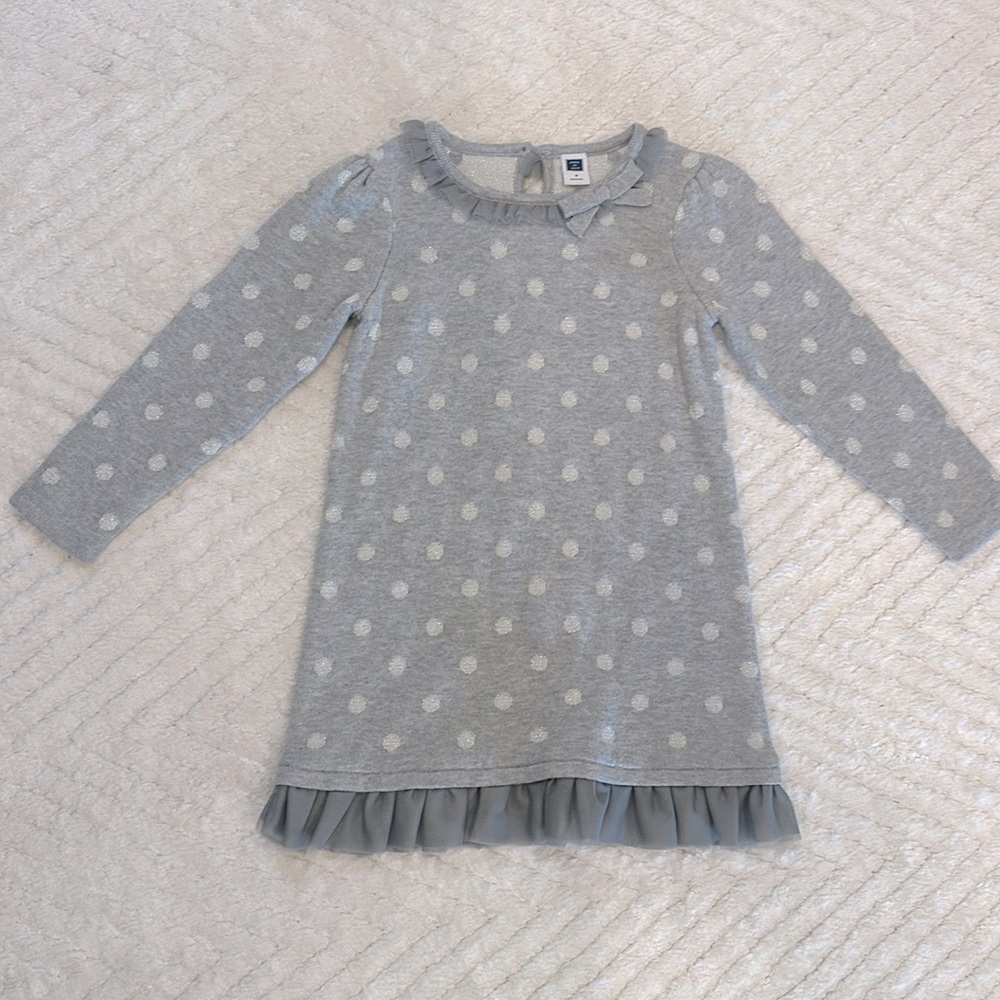 Janie and Jack Girls Grey Sweater Dress 3T